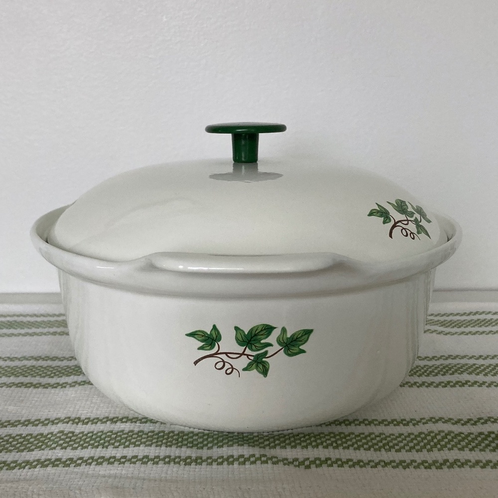 Vintage Green Ivy PRIZER-WARE 2 QT Cast Iron Casserole Dish w/ Cover Lid - Picture 11 of 14